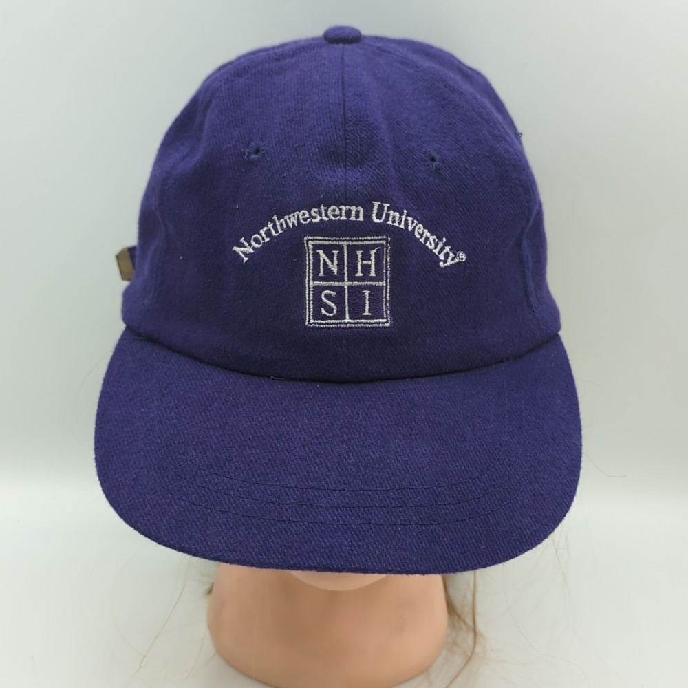 Vintage Northwestern University NHSI Hat Purple KC Caps Strapback Adjustable
